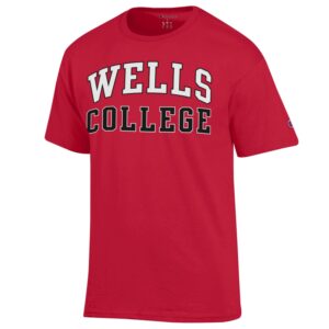 Champion Jersey T-Shirt – Scarlet Red with Wells College
