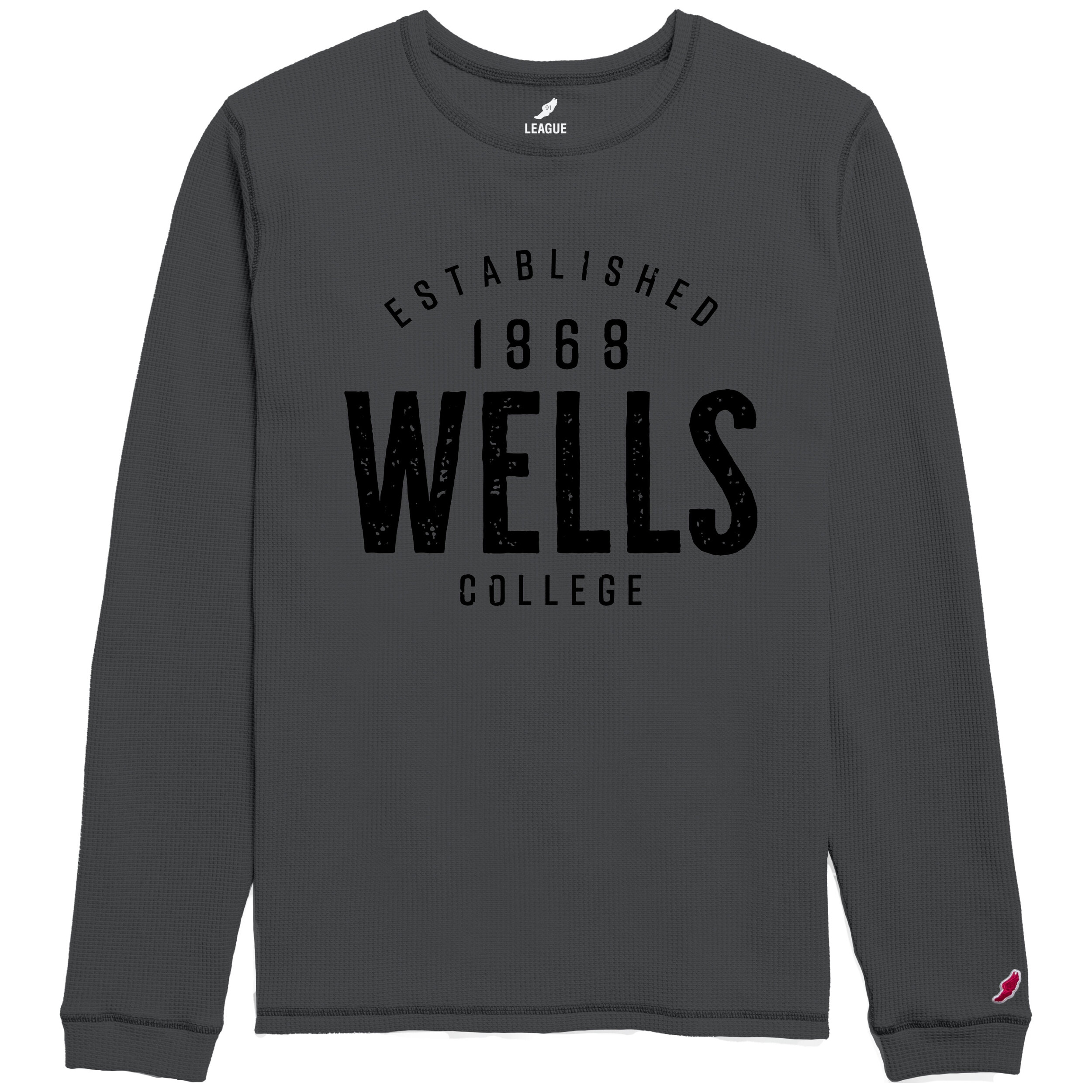 League Waffle Knit Long Sleeve Crew – Graphite